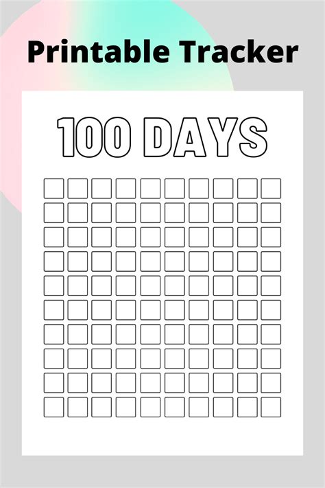 100 Day Tracker Printable